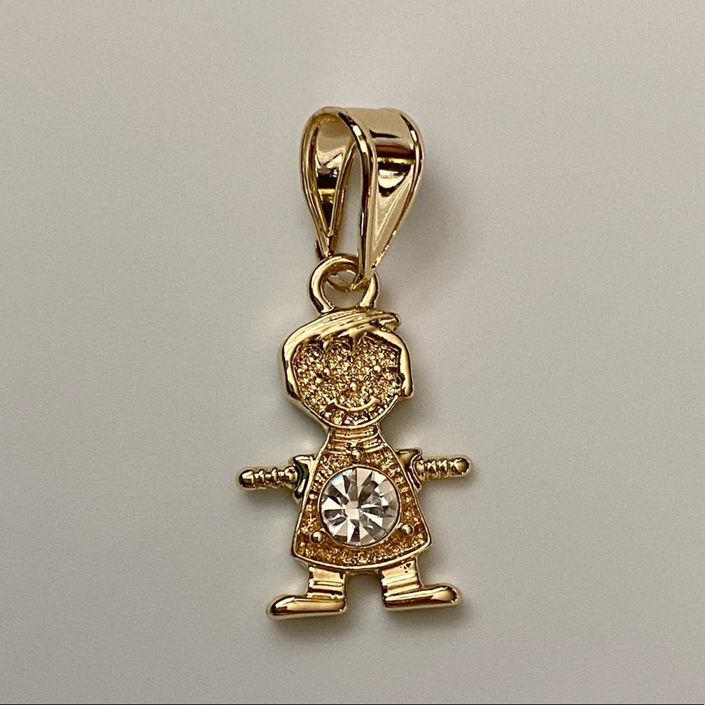 April (Diamond) Gold Plated Boy Pendant